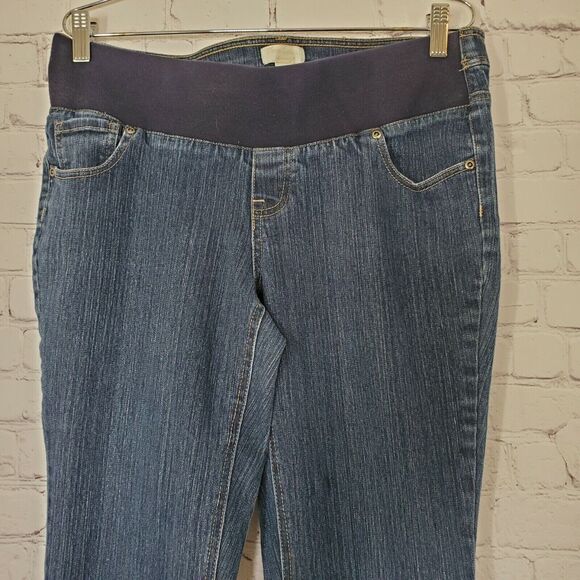 Three Seasons Maternity Jeans Size Medium Stretch Straight Leg Medium Wash - Picture 2 of 5